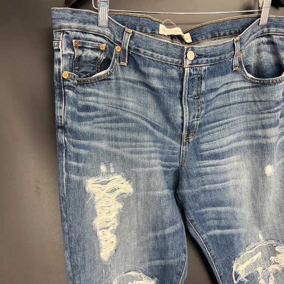 GAP Women's Boyfriend Jeans - Distressed Blue - Picture 2 of 11